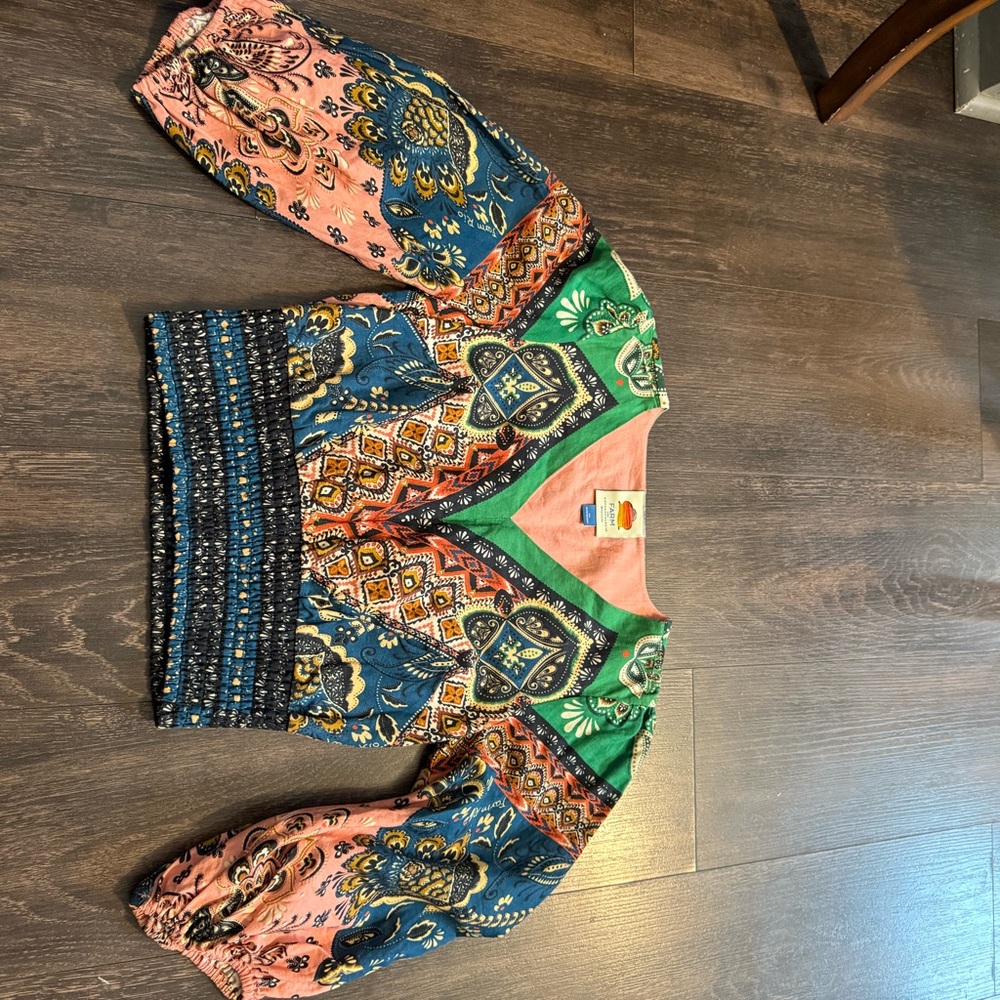 FARM Rio Multicolor Patchwork Blouse - image 1